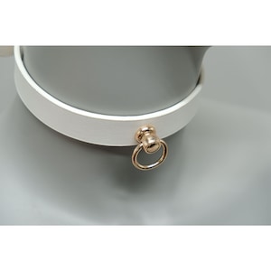 White leather collar choker and O ring