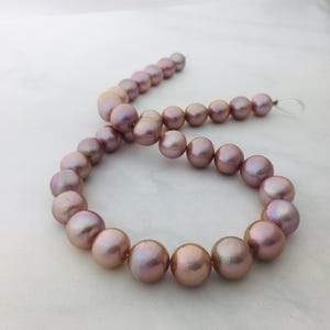 11-13mm Natural Metallic Purple Edison Pearl Strand,Metallic Round Pearl Beads,Metallic Purple Edison Pearl Beads For Necklace Design.PTP03