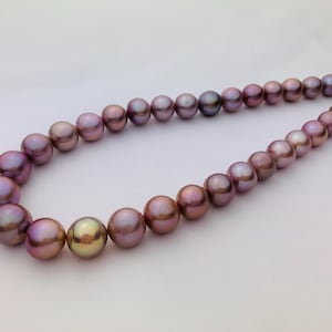 11.5-13.5mm Natural Large Metallic Purple Edison Pearl Strand,Metallic Purple Edison Pearl Beads,Metallic Edison Loose Pearl Strand.NH03