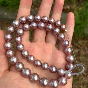 9-11mm Natural Metallic Purple Edison Pearl Strand,Metallic Purple Edison Pearl Beads,Metallic Edison Loose Pearl Strand With Purple.ZRG02