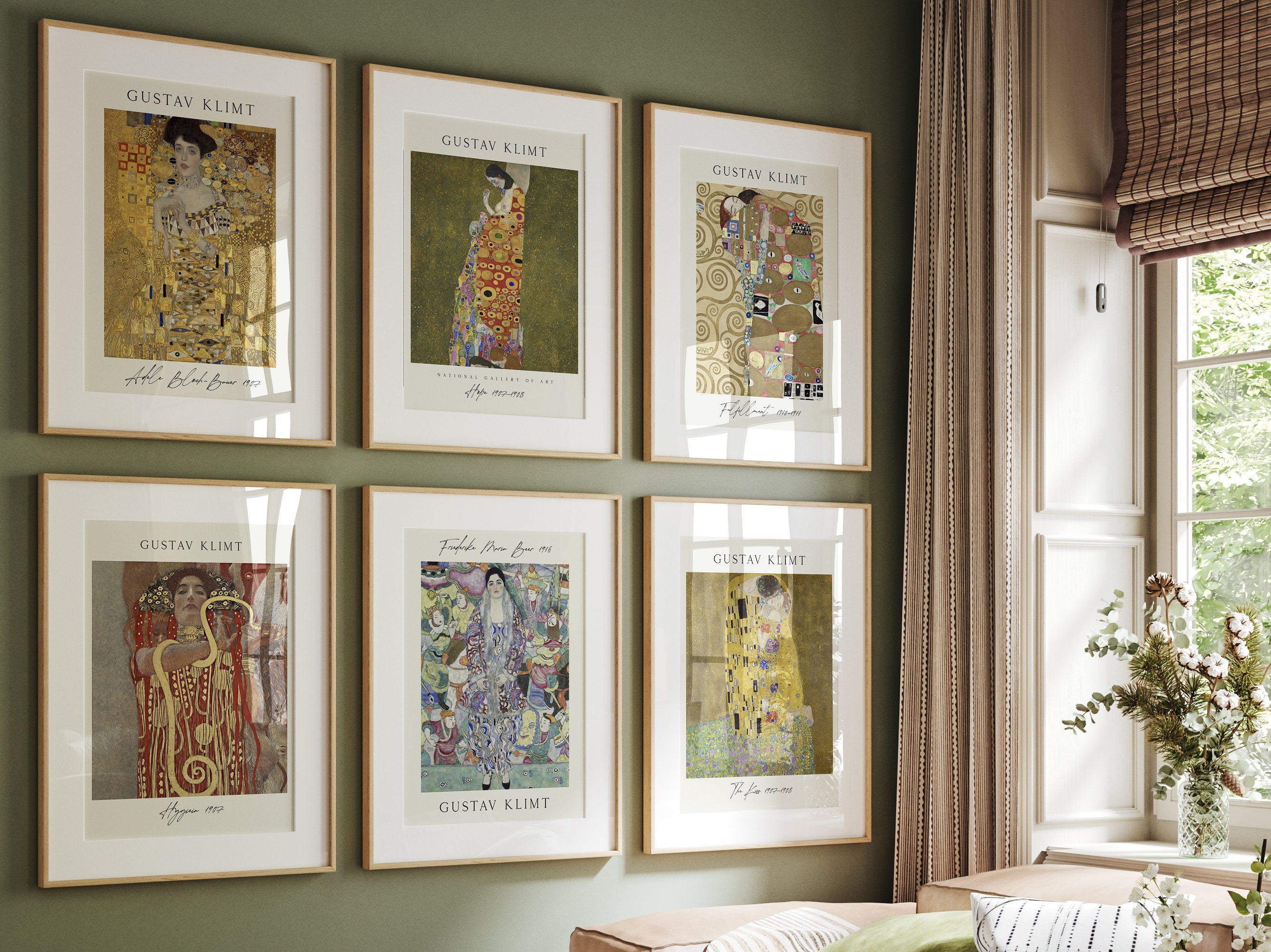 Klimt Prints, Set of 6, Gustav Klimt Wall Art, Exhibition Print Set