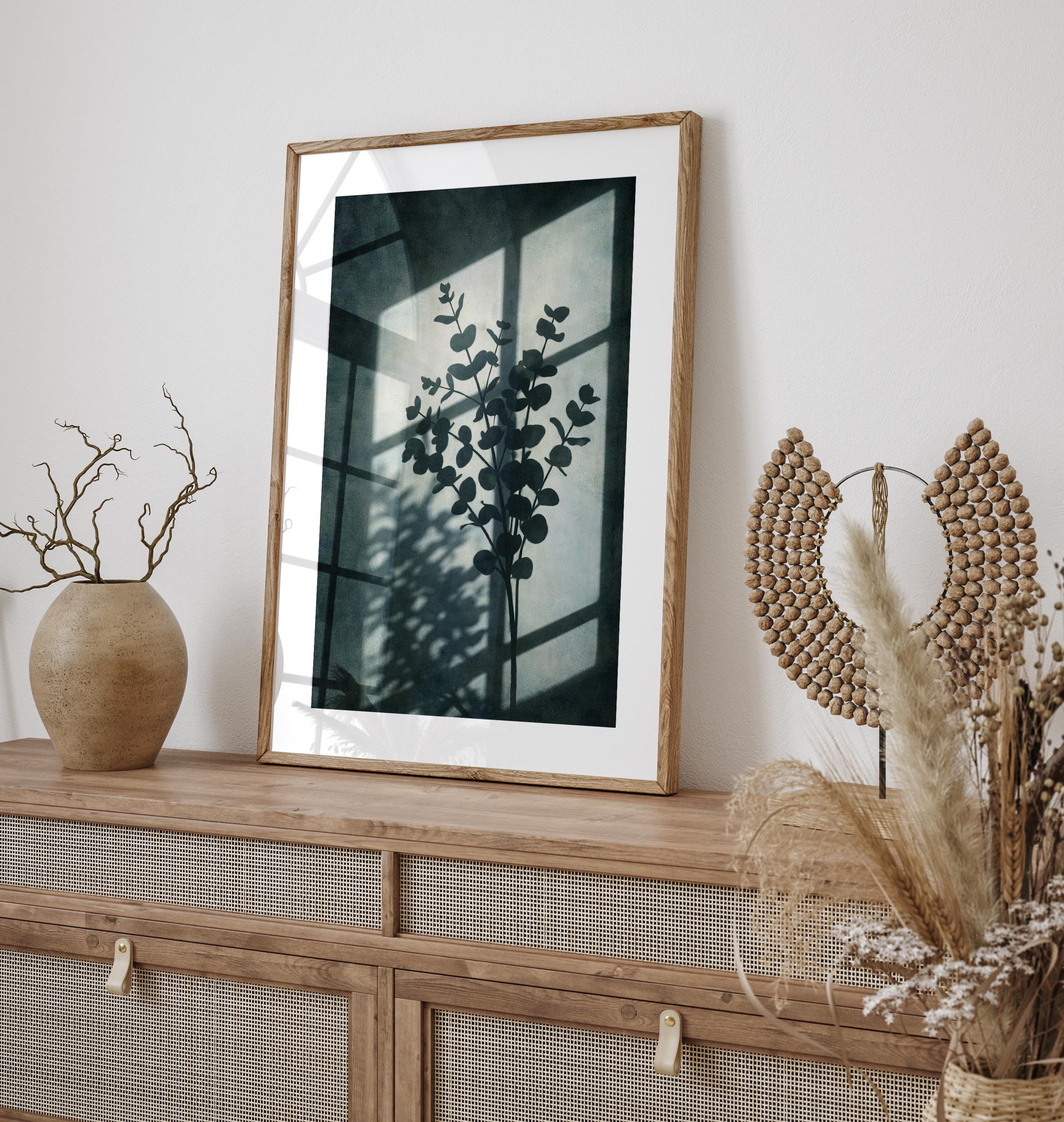 Minimalist Window Shadow Art Print, Calming Deep Teal Wall Decor for ...