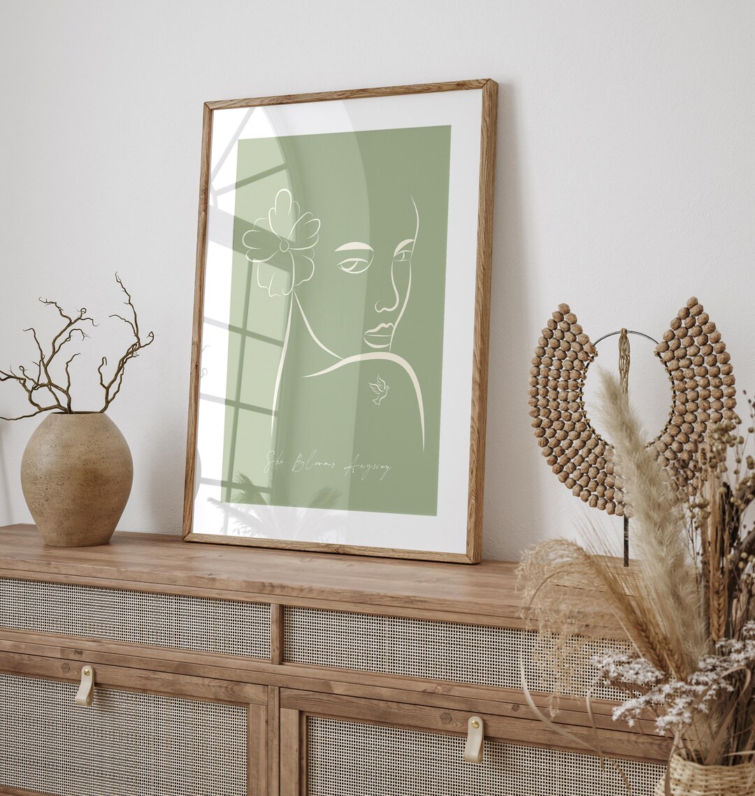 Minimal Woman Portrait Poster | Minimalist Art Print | Line Art Wall ...
