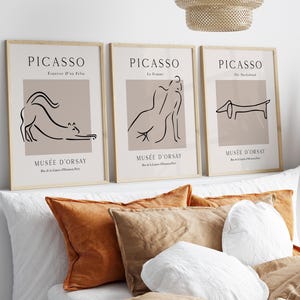Picasso Line Art Prints,Modern Picasso Wall Art ,Minimalist One Line Drawings for Modern Wall Decor,Pablo Picasso One Line Sketch Set