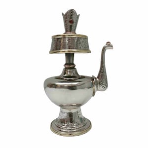 Copper Silver Plated Bhumpa- Bhumba offering Bowl Set with Stand,  Silver Plated,  small