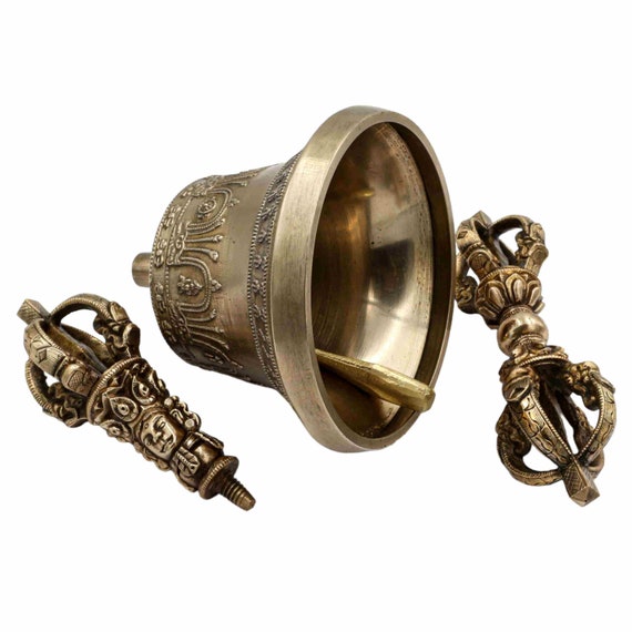 High Quality, Pure Bronze Bell and Dorje, Vajra, Ritual Tools of