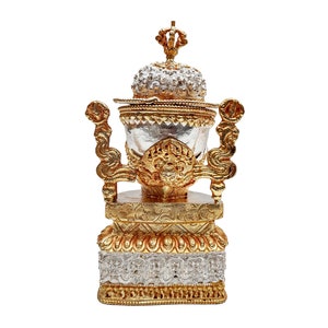 Kapala , 7 inches, Handmade Tibetan Buddhist, Ritual item, Partially Gold Plated, Silver Plated, Religious Ceremony, made in Nepal.