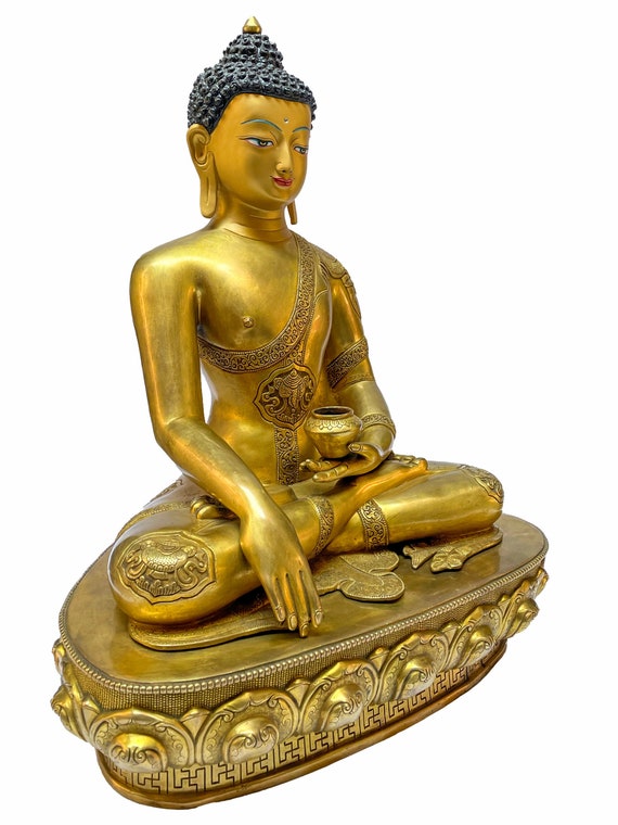 18 Inch, Nepali Statue of Buddha, Full Gold Plated, Big Statue - Etsy