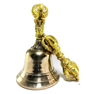 6 inch, Bronze Bell And Dorje, Vajra Ghanti