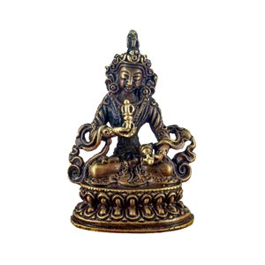 2 inch, Buddhist Miniature Statue of Vajrasattva, Chocolate Oxidized