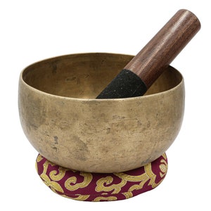 4 inch, Old, Buddhist Real Antique Hand Beaten Kopre Singing Bowl, Beautiful Sound