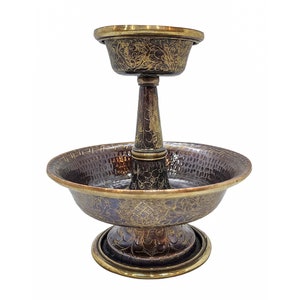 6 inch, Serkyem Offering, Aka Sergem Or Sirkim, Buddhist Handmade Ritual Offering, Chocolate Oxidized, Made in Nepal