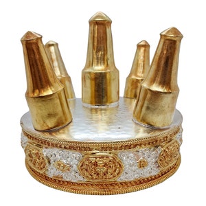 6 inch, kusum Mandala, Buddhist Handmade Ritual Item, Gold And Silver Plated, Made In Nepal, Tibetan