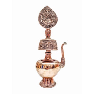 Buddhist Handmade Bhumpa- Bhumba offering Bowl Set,  Silver Plated