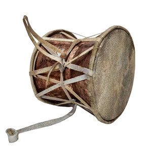 4 inch, Mahadev Damaru, Nepali Folk Musical Instrument Damaru, A Musical Instrument For Many Religious Practices, Made On A Copper Base