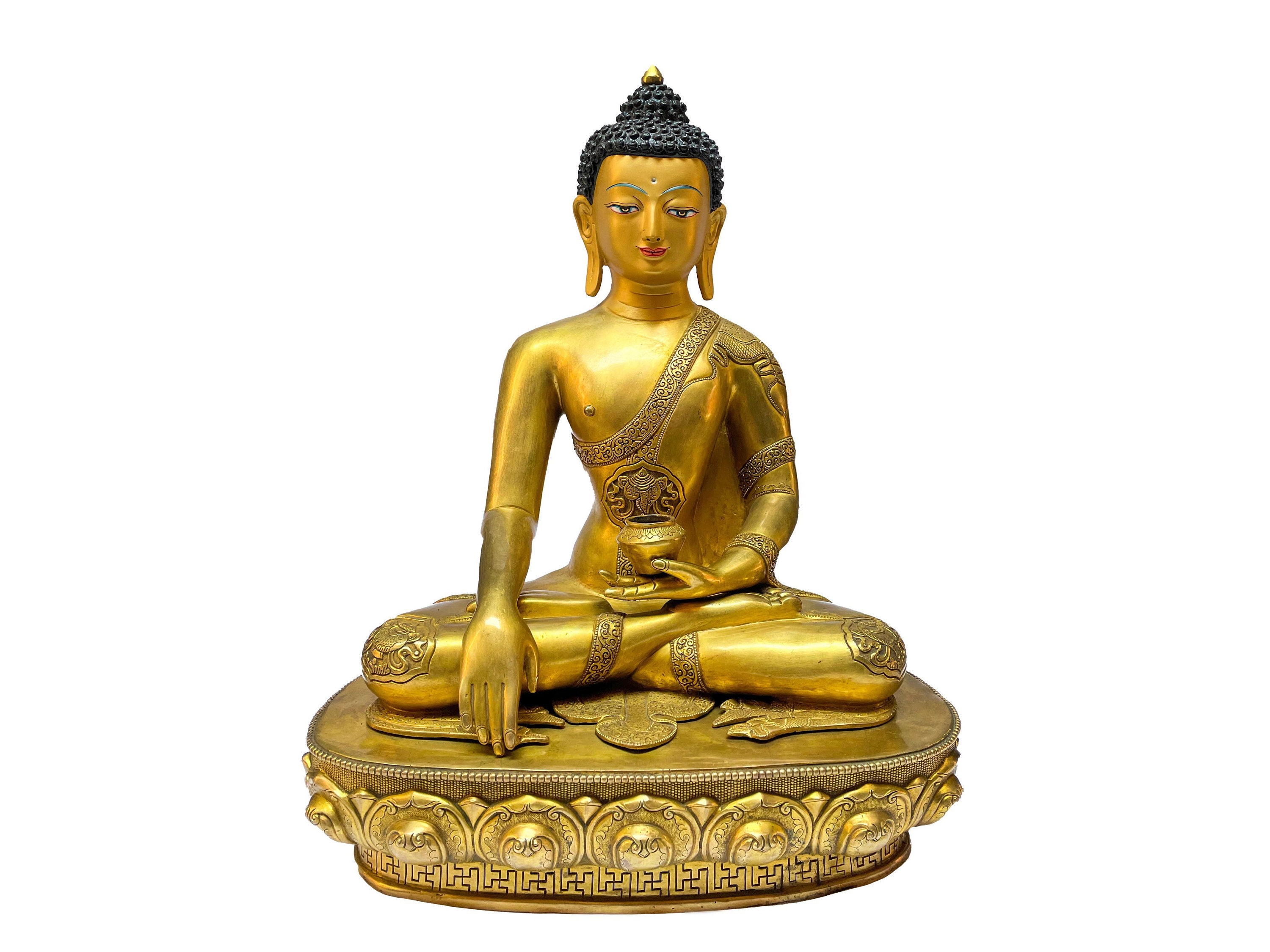 18インチ、ネパールの仏像、全面金メッキ、大きな像 - Etsy 日本