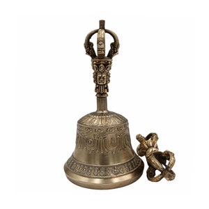 High Quality, Pure Bronze Bell and Dorje, Vajra, Ritual Tools of Tibetan Buddhism, Ritual - Musical Item