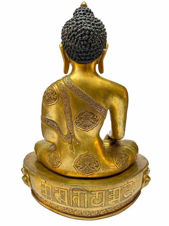 ネパールの仏像 18インチ、ネパールの仏像、全面金メッキ、大きな像 - Etsy 日本