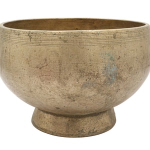 5 inch, Old, Buddhist Real Antique Hand Beaten Stand Naga Singing Bowl, Beautiful Sound