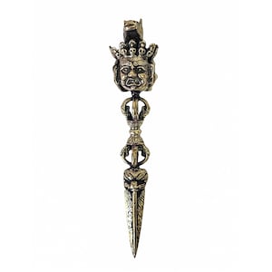 Metal Phurba, Buddhist Handmade Phurba, Glossy Finish, Tibetan, Ritual Item, Handicraft.