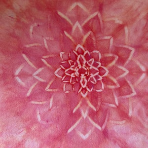 SAMPLE Tie-dye Ice-dyed T-shirt Mandala design Coral