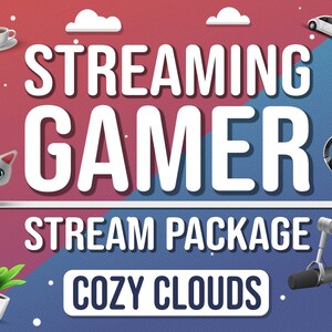 Streaming Gamer Animated Twitch Pack | Cozy Clouds | Streamer Package | Overlay, Scenes, Alerts, Panels