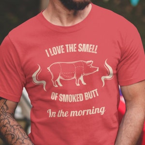 Funny BBQ T-Shirt | Smoked Butt Pig Graphic, Grillmaster Gift