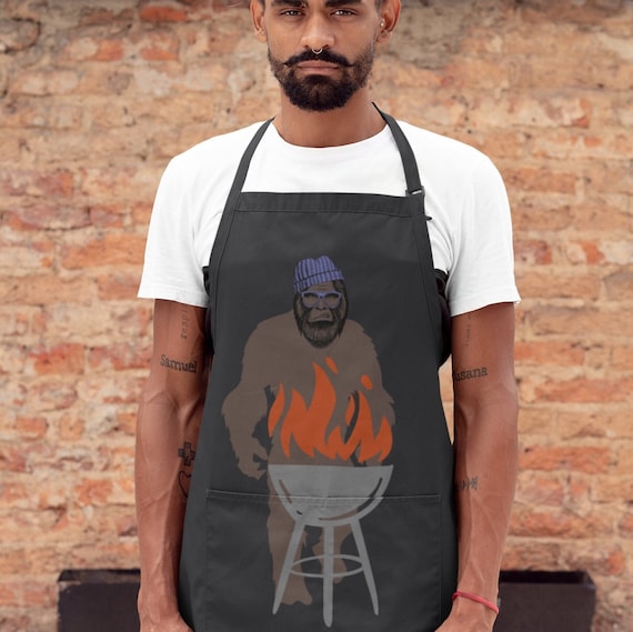 Sasquatch Apron |Sasquatch Grilling |Bigfoot BBQ Apron |Bigfoot Grilling |BBQ Gifts |Funny Grill |Cookout gifts