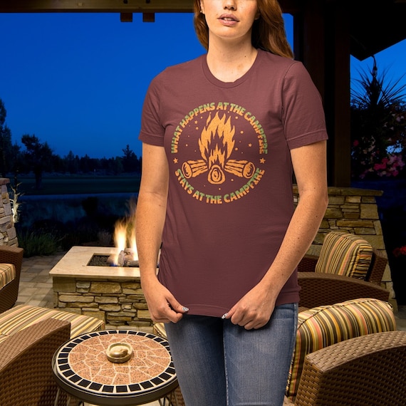 Fire Pit Camping Shirt, Gift for Campers Outdoor Adventure & Nature Lovers, Fun T-shirt for Campfire Stories, Family Hiking Travel Vacation