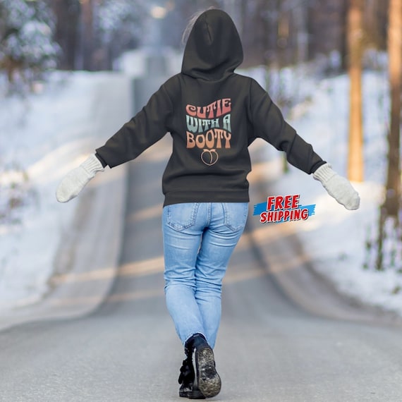 Cutie With A Booty, Pump Cover, Fitness Sweatshirt, Funny Gym Hoodie, Oversized Hoodie, Gift for Gym Lover, Workout Shirt, Muscle Mommy