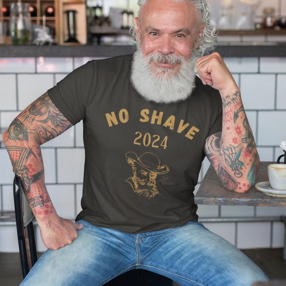 No Shave Shirt, New No Shave Challenge, Bearded Cowboy, 2024, No Shave All Year, Beard Tshirt, Beard Shirt, Gift for Bearded Men, Distressed