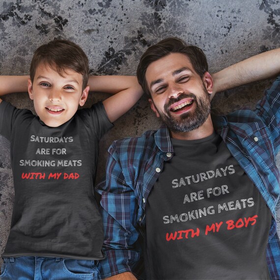 Father and Son T-shirt | Dad and Me Shirt | BBQ Tee | Father and Baby | Grill T shirts | Gifts for Dad | Saturday is for | Family Tee