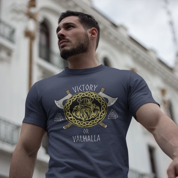 Norse Viking Victory Or Valhalla shirt, Norse Mythology Viking T-shirt, Valknut Symbol, Warrior Clothing, Pagan Gift, Nordic Heritage Tee