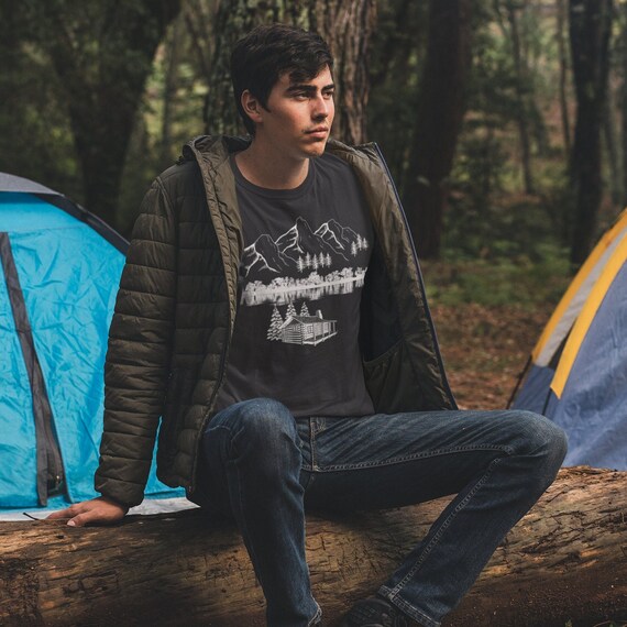 Mountain and Trees Shirt | Cabin gifts | Bushcraft | Outdoors T-shirt | Camping T-shirts | Woods Gift | Camping Outdoors | Cottagecore