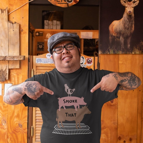 Bbq smoker gift | For Dad | Grilling Shirts | Barbecue T-shirt | Meat Smoking | Grill Master | I'd Smoke That | Pitmaster | Cow Pig Chicken