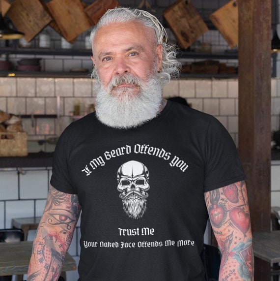 If My Beard Offends You T-shirt | Bearded Skull | Funny Beard Shirt | Dad Gift | Bearded Men Shirt | Fathers Day Gift Ideas | Dad Joke