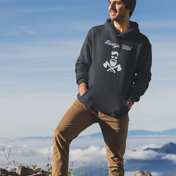Bushcraft Hoodie | Beard Sweatshirt | Survival hooded Sweatshirt | Axe Throwing Gift Ideas | Wilderness shirt | Gifts for him | Cool Bearded