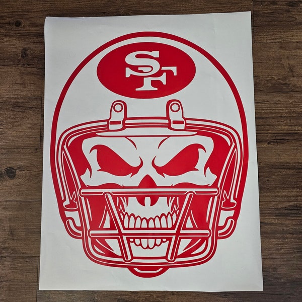 49ers Full Size Football Helmet Decals With Stripes – Official 3M 08-19 Style