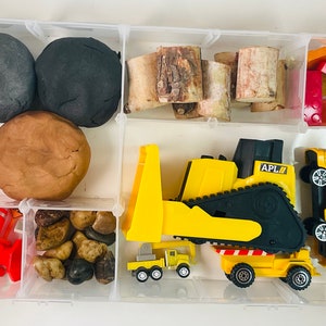 Construction Themed Play-dough Sensory Box
