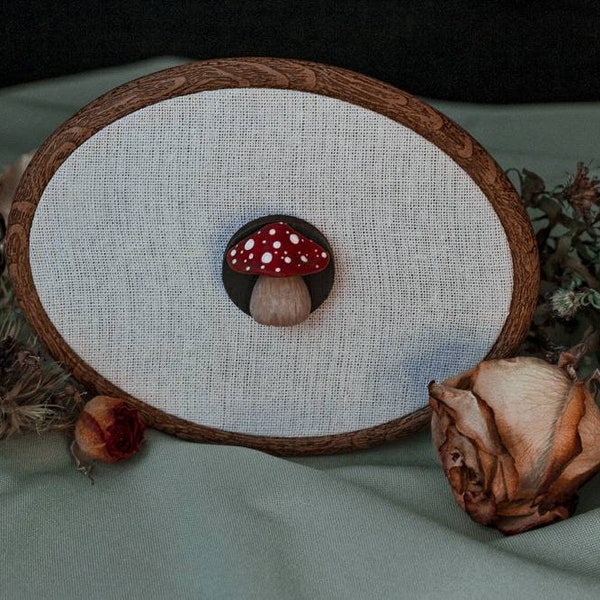 Mushroom Pin, Clay Mushroom Sculpture Broche, Shroom Gifts