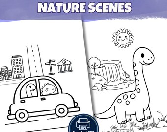 Dinosaur Coloring Pages for Kids | 20 Dino Printable Coloring Book - Etsy