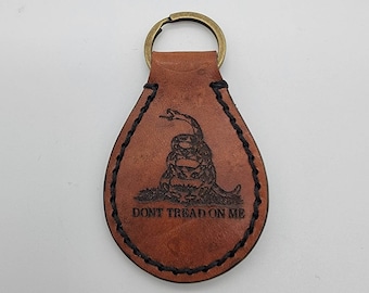 Gadsden Snake Leather Keychain