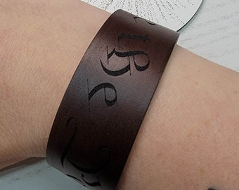 Leather Cuff Bracelet, We The People, handmade jewelry, gift for her, gift for him, patriotic jewelry