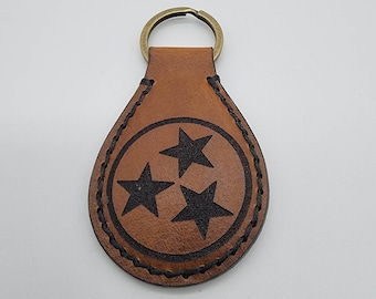 Tri Star Keychain - Tennessee State Flag Keychain