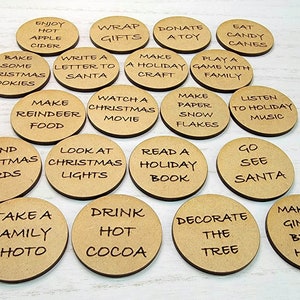 20 Christmas Advent Tokens, Advent Calendar, Christmas Countdown, Christmas Activities, Christmas Tokens, Christmas Activity Tokens