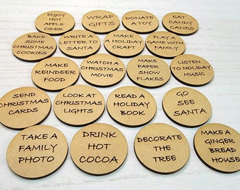20 Christmas Advent Tokens, Advent Calendar, Christmas Countdown, Christmas Activities, Christmas Tokens, Christmas Activity Tokens