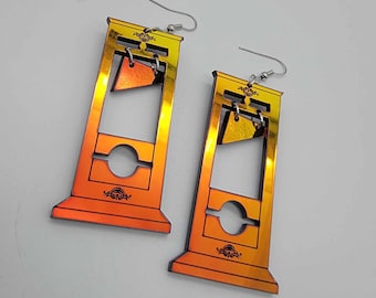 Guillotine Iridescent Dangle Earrings