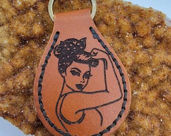 Leather Keychain, Female, ZRO FKS GVN, Gift For Her