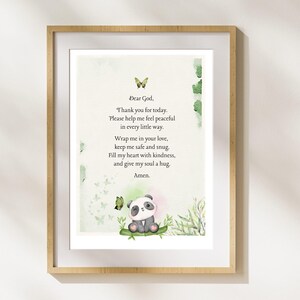 Beruhigendes Gebet für Kinder | Kinder Kunst | High Res A1 Digitaler Download | Soothing Poster & Karte | Inspirierendes auf Glauben basierendes Geschenk