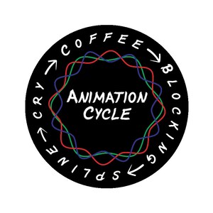 Animator Cycle Sticker Coffee Blocking Spline Cry